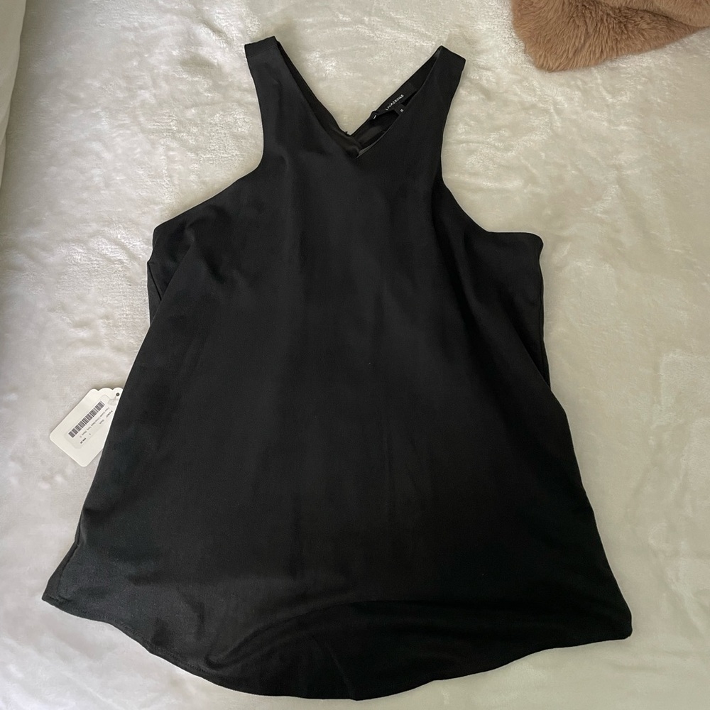 Elegant Black Top with cross cross in the back